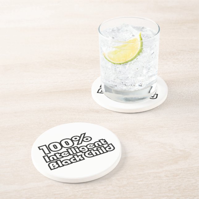 100% Intelligent Black Child Coaster (Side)