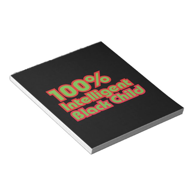 100% Intelligent Black Child Notepad (Angled)