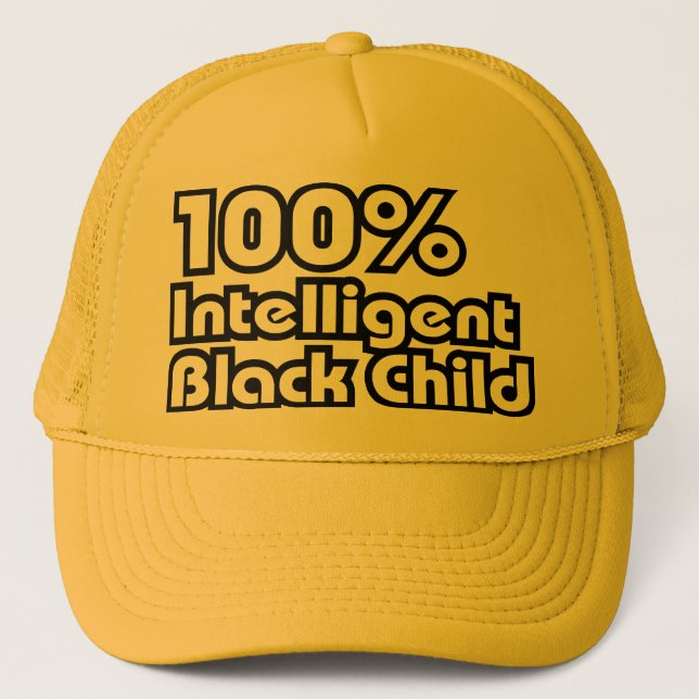 100% Intelligent Black Trucker Hat (Front)