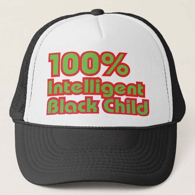 100% Intelligent Black Trucker Hat (Front)