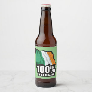 100% Irish Beer Bottle Label
