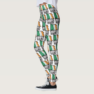 100% Irish with the Flag of Ireland Leggings