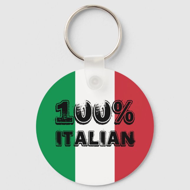 100% Italian Keychain (Front)