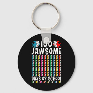 100 Jawsome Days of School Shark 100th Day of Scho Key Ring