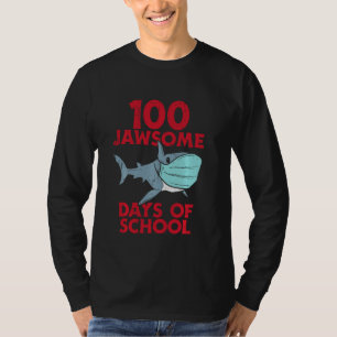 100 Jawsome Days School Shark Mask 100th Day Quara T-Shirt