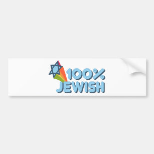 100% JEWISH + Magen David Bumper Sticker
