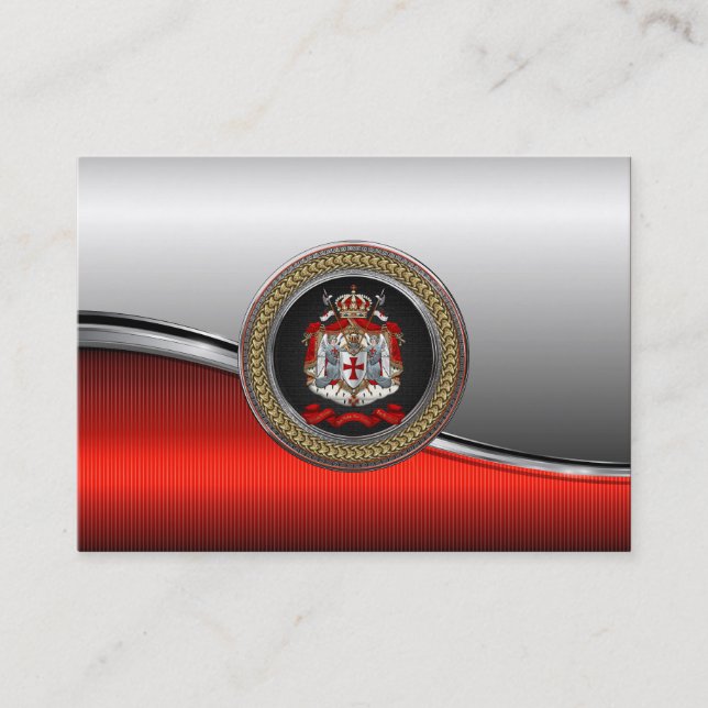 [100] Knights Templar Coat of Arms Business Card (Front)