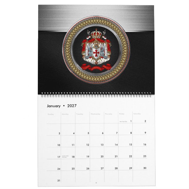 [100] Knights Templar Coat of Arms Calendar (Jan 2027)