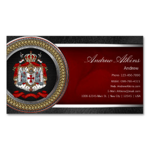 [100] Knights Templar Coat of Arms Magnetic Business Card