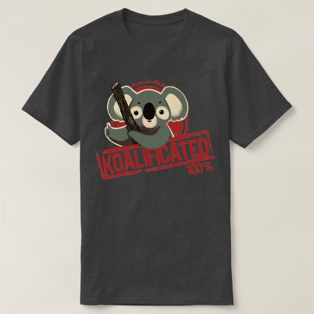 100 koalificated Cute Koala Approves Funny Seal of T-Shirt (Design Front)