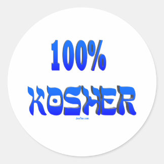 100% kosher Jewish gifts Classic Round Sticker