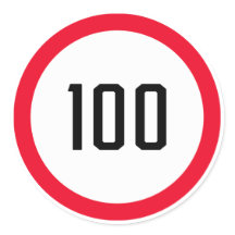100 kph Speed Limit Sign | Classic Round Stickers