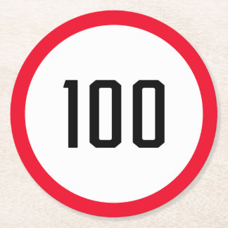 100 kph Speed Limit Sign | Custom Round Coasters