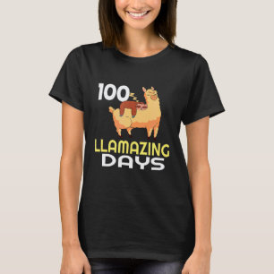 100 Llamazing Days 100th Day Of School Sloth Ridi T-Shirt