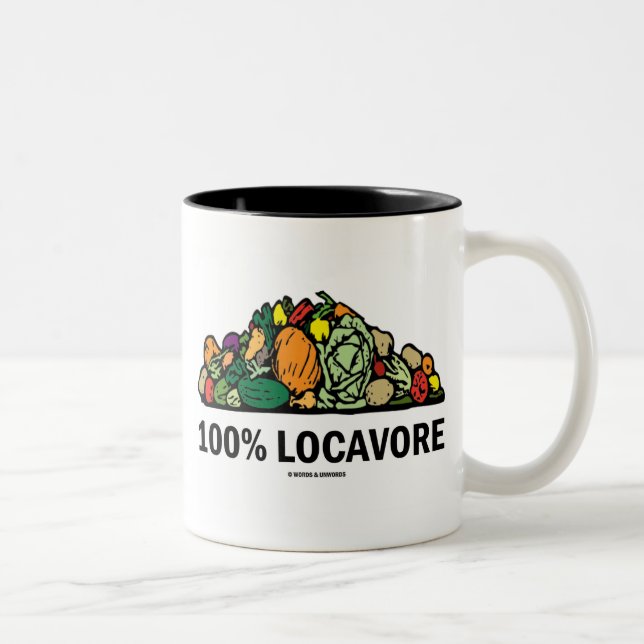 100% Locavore (Pile Of Vegetables) Two-Tone Coffee Mug (Right)