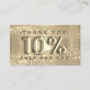 100 Logo QRCODE 10%OFF Code Gold Glitter Strokes Business Card