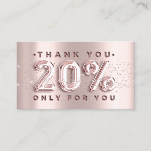100 Logo QRCODE 20%OFF Code Rose Glitter Pink Business Card