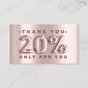 100 Logo QRCODE 20%OFF Code Rose Metal Pink Business Card