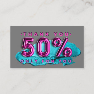 100 Logo QRCODE 50%OFF Code Makeup Pink Business Card