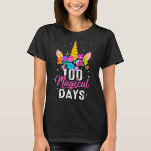 100 Magical Days 100th Day Of School Girl Unicorn T-Shirt