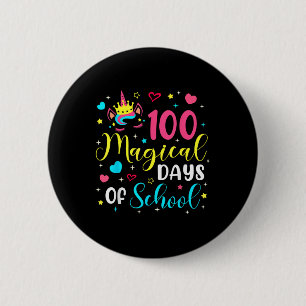 100 Magical Days 100th Day Of School Unicorn Girls 6 Cm Round Badge