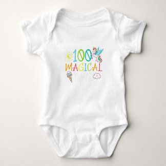 100 Magical Days 100th Day Of School Unicorn Teach Baby Bodysuit