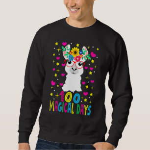 100 Magical Days Llama Girl Happy 100th Day Of Sc Sweatshirt