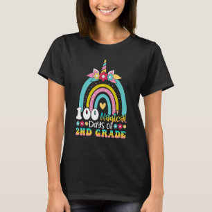 100 Magical Days of 2nd Grade Unicorn Rainbow Kids T-Shirt