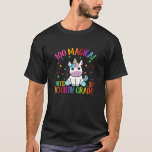 100 Magical Days Of 4Th Grade Unicorn Mask Girls B T-Shirt