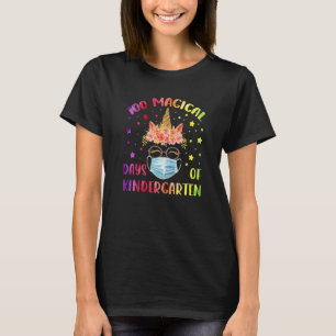 100 Magical Days of Kindergaeten Cute Unicorn Face T-Shirt