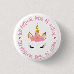 100 magical days of school 3 cm round badge
