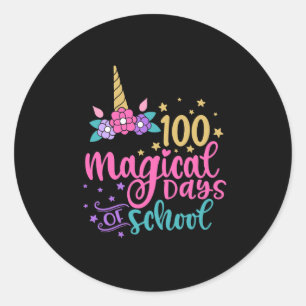100 Magical Days Of School Classic Round Sticker
