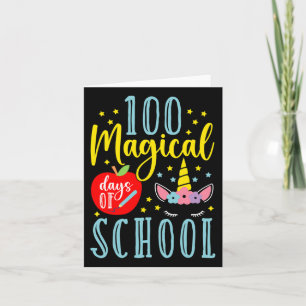 100 Magical Days Of School Magical Unicorn Lover Card