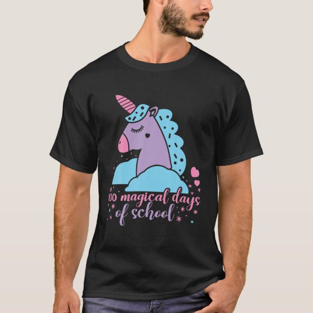 100 Magical Days Of School | Unicorn 100 Day Schoo T-Shirt (Front)