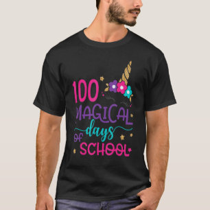 100 Magical Days Of School Unicorn Face Teacher St T-Shirt