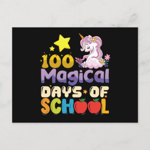 100 Magical Days Of School Unicorn Teacher Postcard