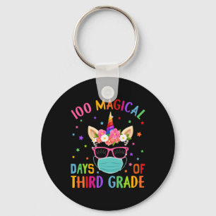 100 Magical Days Of Third Grade School Unicorn Mas Key Ring