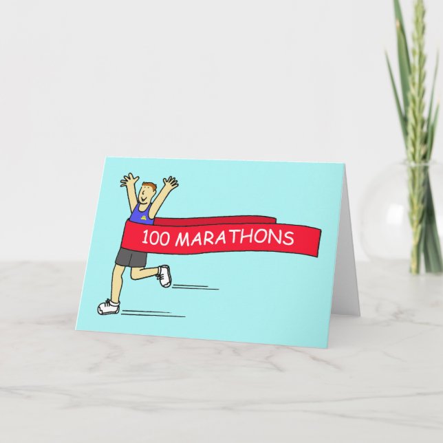 100 Marathon Congratulations for Him Card (Front)