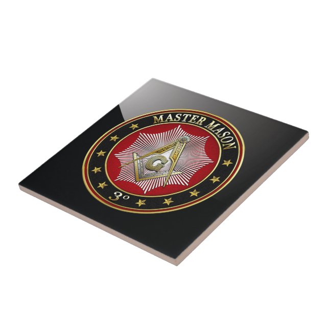 [100] Master Mason - 3rd Degree Square & Compasses Tile (Side)