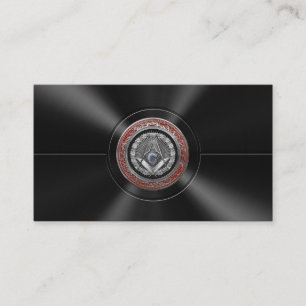 [100] Master Mason - Silver Square & Compasses Business Card