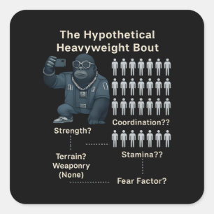 100 Men vs Cool Gorilla Square Sticker