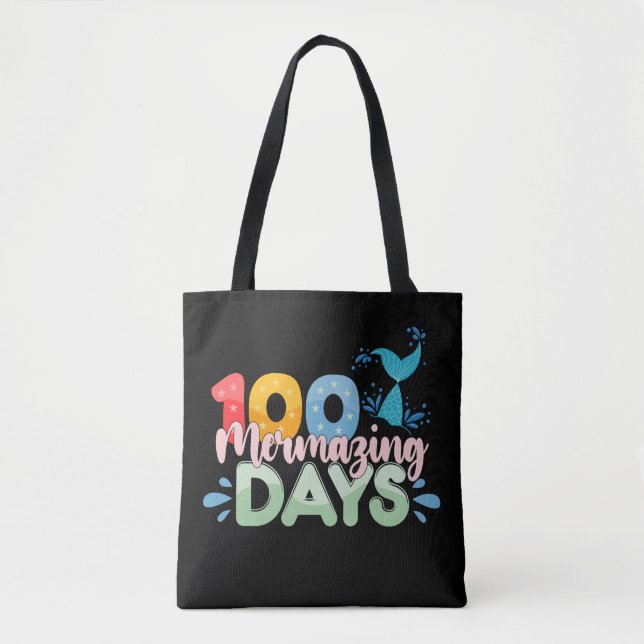 100 Mermazing Days 100th Day of School Mermaid Tote Bag (Front)