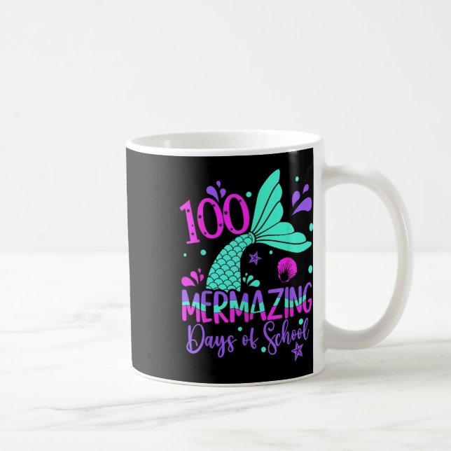 100 Mermazing Days Mermaid 100th Day Of School Gir Coffee Mug (Right)