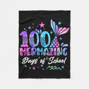 100 Mermazing Days Of School Mermaid 100th Day Gir Fleece Blanket