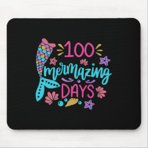 100 Mermazing Days Of School Mermaid Tail Girl Tea Mouse Pad