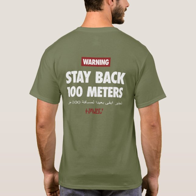 100 Meters Olive Tee for Military Vets, Havoc7 (Back)