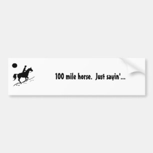 100 mile endurance horse bumper sticker
