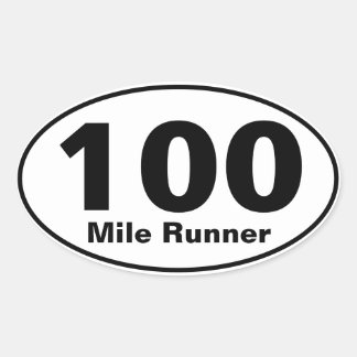 100 Mile Runner Oval Sticker
