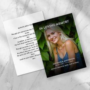 100 Modern Funeral Memorial Photo Prayer Cards