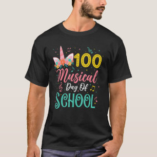 100 Musical Days Of School Music Teacher Unicorn T T-Shirt